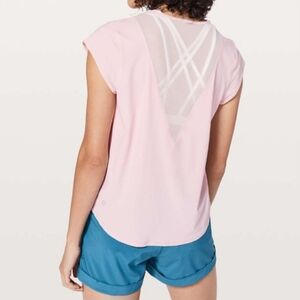 Lululemon Pink For The Run Short Sleeve